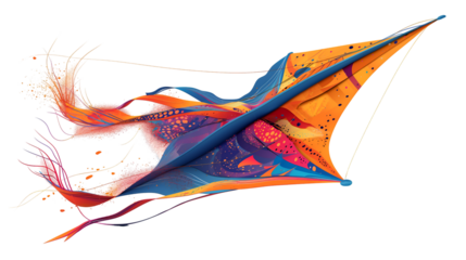 Dynamic Kite Art Vibrant Digital Painting Design.