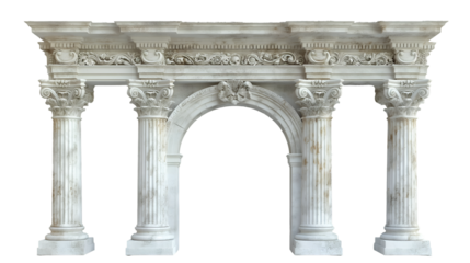Antique Archway White Marble Roman Greek Column Design.