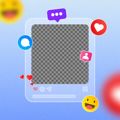 Social media. Social media post concept. Likes on social media.