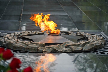 Eternal flame. A symbol in honor of the fallen heroes of the Second World War. Memorial Day, May...