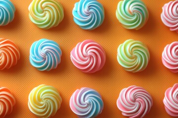 Candy Dalgona Ppopgi viewed from above on a silicone mat Popular homemade treat trending online.