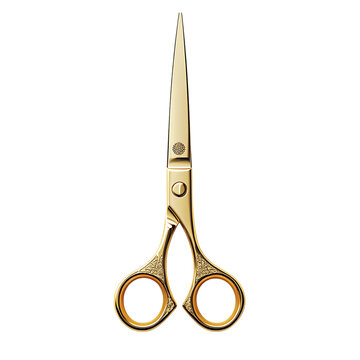 Scissors cut. Gold scissors