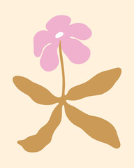 Pastel Pink Flowers Dance with Earthy Leaves