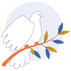 Dove Bird Illustration Peaceful and Symbolic Avian Art for Nature and Love-Themed Projects