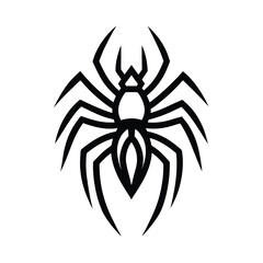 spider tribal style black line art vector on white for web and graphic design