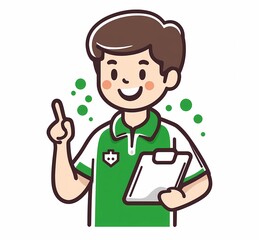 Fototapeta premium Friendly Delivery Courier Vector Illustration with Clipboard – Logistics and Shipping 