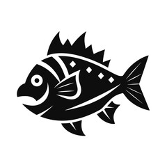 stonefish tribal style black silhouette vector on white for web and graphic design