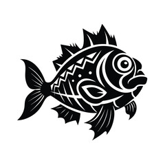 stonefish tribal style black silhouette vector on white for web and graphic design