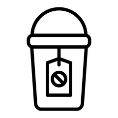 Order Number Tag Vector Line Icon Design