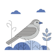 Sparrow Bird Illustration Charming Songbird for Nature and Wildlife Designs