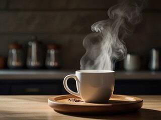 Fototapeta premium a cup of coffee on the table