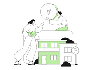 Home loan flat vector concept operation illustration
