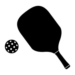 Pickle ball Paddle with Ball Flat Icon