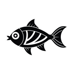 stylized fish graphic design tribal art style drawing for web and graphic design