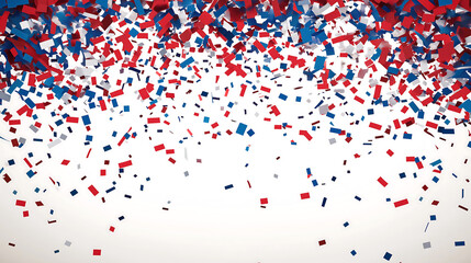 Patriotic confetti background red white and blue celebration party art