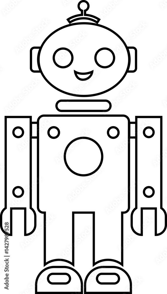 Poster robot black linear icon. gpt chatbot icon. artificial intelligence, trendy technology, support servi