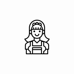 cleaning lady icon sign vector