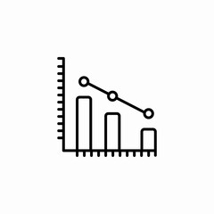 decreasing graph icon sign vector