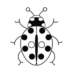 stylized ladybug icon symmetrical design cute insect for web and graphic design