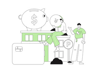 Home loan flat vector concept operation illustration
