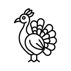 stylized turkey graphic bold lines feather detail for web and graphic design