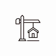 house crane icon sign vector