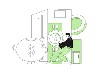 Home loan flat vector concept operation illustration
