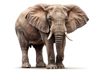 Obraz premium African elephant isolated on white background