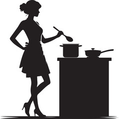 Silhouette of Chef Holding Tray