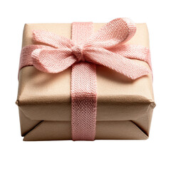 Beautifully wrapped gift box with pink ribbon for special occasions sale on transparent background