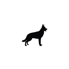 dog silhouette on white background