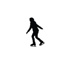 Ice Skate silhouette on white background