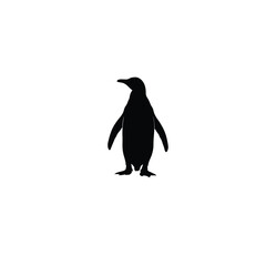 Naklejka premium King Penguin silhouette on white background