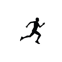 Runner silhouette on white background