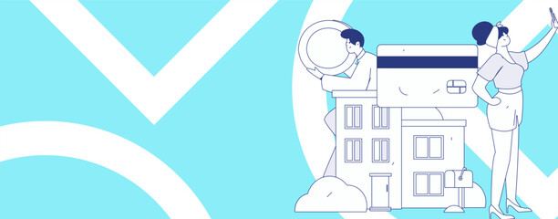 Home loan flat vector concept operation illustration
