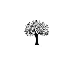 Obraz premium Tree of Life silhouette on white background
