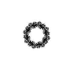 Wreath silhouette on white background