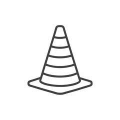 Fototapeta premium Simple outline of a traffic cone, a symbol of caution often used in construction zones.
