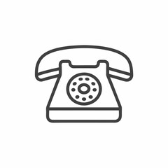 Illustration of a classic rotary telephone in a minimalist design.