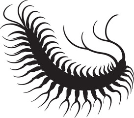 Illustration of a silhouette icon featuring a centipede
