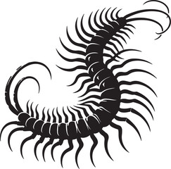 Illustration of a silhouette icon featuring a centipede