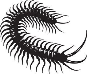 Illustration of a silhouette icon featuring a centipede