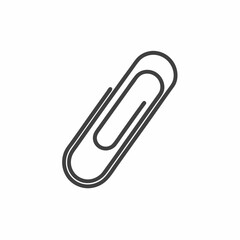 Simple black and white illustration of a paper clip, symbolizing organization and office supplies.
