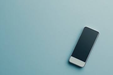 Smartphone on light blue surface