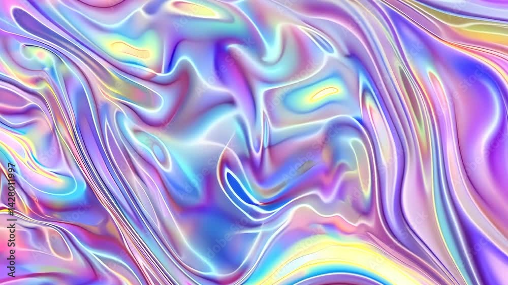 Poster exploring dynamic streams of color in vivid hues that create an engaging and captivating abstract ex