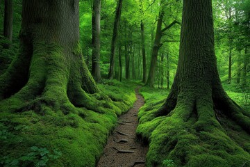Enchanting Mossy Forest Path