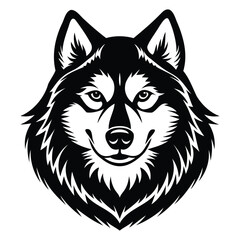 Alaskan Malamute Dog Head Silhouette