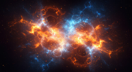 Naklejka premium An abstract representation of vibrant energy and celestial wonders in deep space.