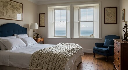 Coastal Bedroom with Ocean View: Serene Seaside Getaway