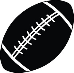 American Football Ball in Black | Bold Sports Silhouette Vector for Print, Game & Athletic Vector EPS Format